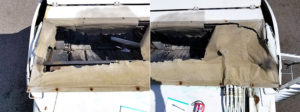 画像：ゴミ回収車テント膜修繕