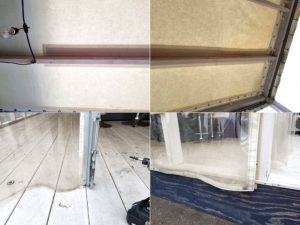 画像：テント天膜及び間仕切りカーテン補修